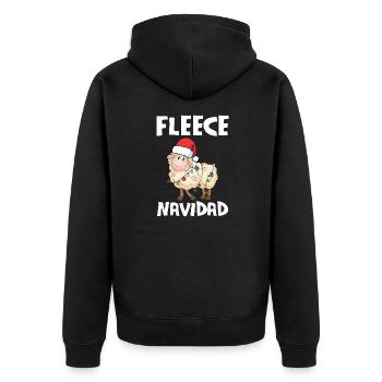 Fleece Navidad Weihnachten Geschenk Spanisch - Unisex Premium Bio Zip Hoodie - Schwarz - Hinten - Nico (187cm)