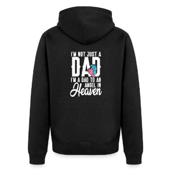 Vater von einem Engel im Himmel - Baby Fehlgeburt - Unisex Premium Bio Zip Hoodie - Schwarz - Hinten - Nico (187cm)