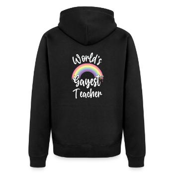 L’enseignant le plus gay du monde - LGBT Rainbow - Veste à capuche bio Premium Unisexe - noir - Dos - Nico (187cm)