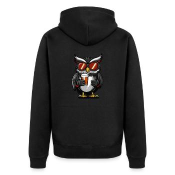 hibou après-ski bière bande dessinée - Veste à capuche bio Premium Unisexe - noir - Dos - Nico (187cm)