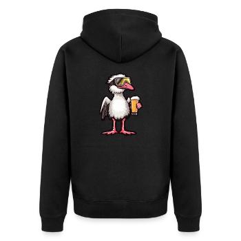 Strauss Après-Ski Bière Bande Dessinée - Veste à capuche bio Premium Unisexe - noir - Dos - Nico (187cm)