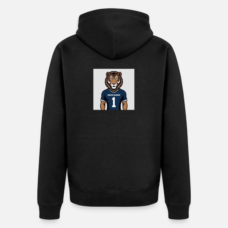 Imprimé du maillot mascotte du Tigre - Veste à capuche bio Premium Unisexe - noir
