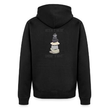 Steinmännchen Steinmänner Steinmandl Steinmann - Unisex Premium Organic Zip Hoodie - black - Back - Nico (187cm)