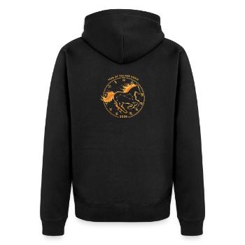 Chinese New Year 2026 | Year of the Fire Horse - Unisex Premium Organic Zip Hoodie - black - Back - Nico (187cm)