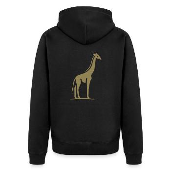 Giraffe Africa Silhouette Minimalist - Unisex Premium Organic Zip Hoodie - black - Back - Nico (187cm)