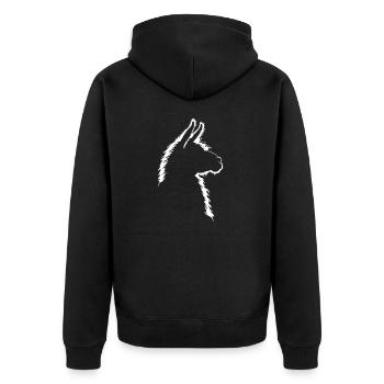 Lama Silhouette Portrait Animaux Animal Lamas Wilsigns - Veste à capuche bio Premium Unisexe - noir - Dos - Nico (187cm)