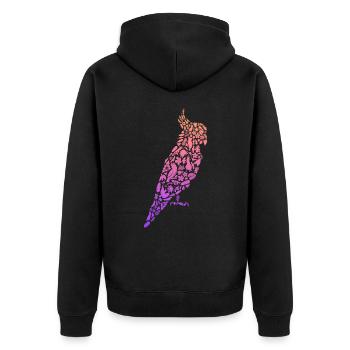 Cacatoès à crête jaune Cacatoès fille oiseau perroquet - Veste à capuche bio Premium Unisexe - noir - Dos - Nico (187cm)