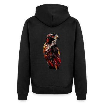 Falke - Unisex Premium Bio Zip Hoodie - Schwarz - Hinten - Nico (187cm)