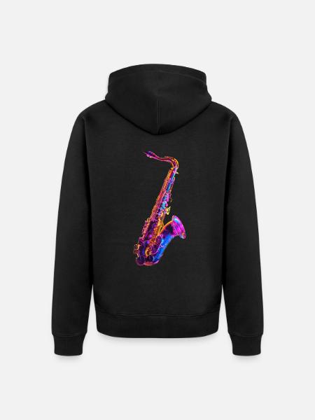 Saxophone - Veste à capuche bio Premium Unisexe - noir