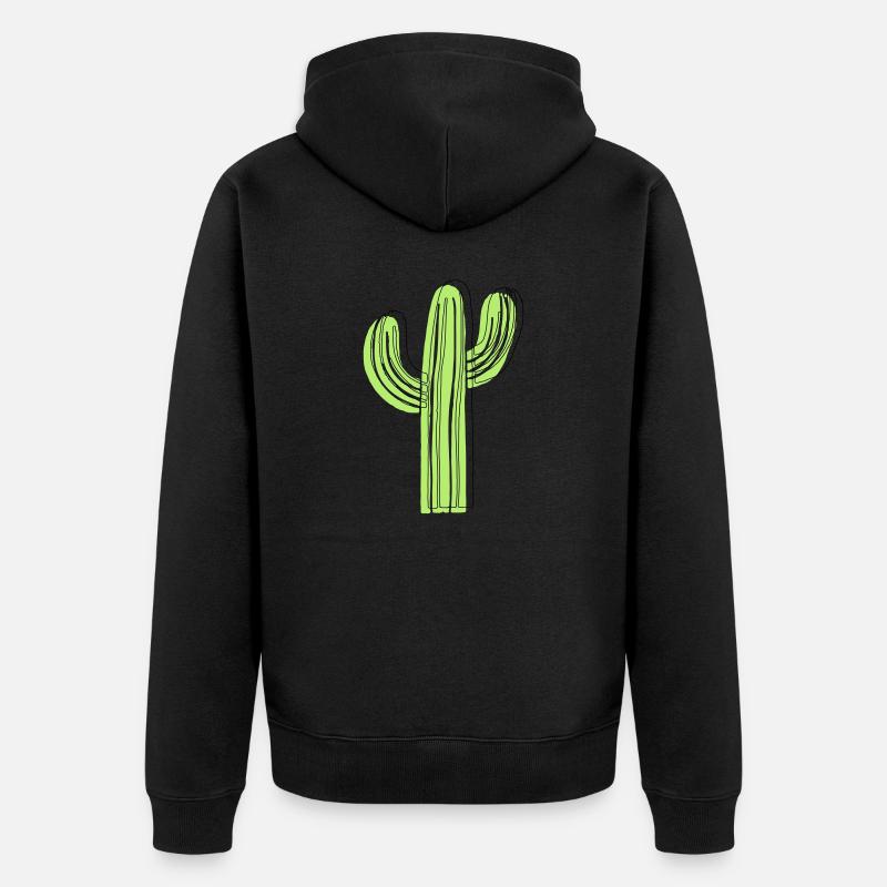 Kaktus - Unisex Premium Bio Zip Hoodie - Schwarz