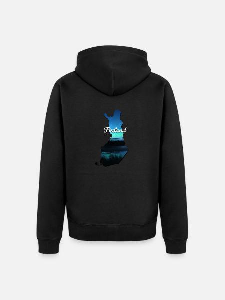 The map of Finland - Unisex Premium Organic Zip Hoodie - black
