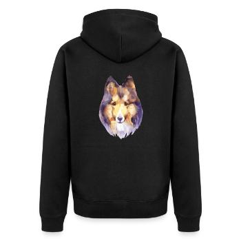 Shetland Sheltie Dog Owner Dog Lovers - Unisex Premium Organic Zip Hoodie - black - Back - Nico (187cm)