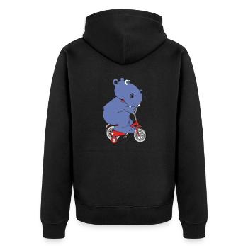 hippo bike hippo sport bike excursion children - Unisex Premium Organic Zip Hoodie - black - Back - Nico (187cm)