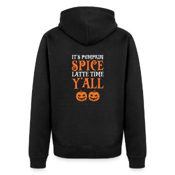 C’est Pumpkin Spice Latte Time Y’all Drôle - Veste à capuche bio Premium Unisexe - noir - Dos - Nico (187cm)