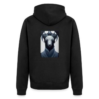 Panda Bär Eisbär Comic Portrait - Unisex Premium Bio Zip Hoodie - Schwarz - Hinten - Nico (187cm)