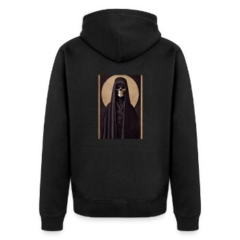 Crâne de faucheuse d’Halloween - Veste à capuche bio Premium Unisexe - noir - Dos - Nico (187cm)
