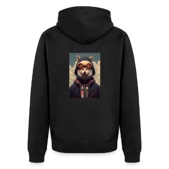 Flyer Masque de Loup - Veste à capuche bio Premium Unisexe - noir - Dos - Nico (187cm)