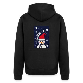 Schneeman Christmas - Unisex Premium Organic Zip Hoodie - black - Back - Nico (187cm)