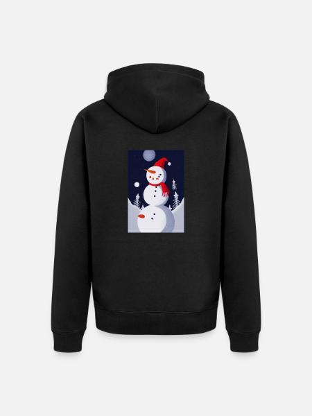 Schneeman Noël - Veste à capuche bio Premium Unisexe - noir