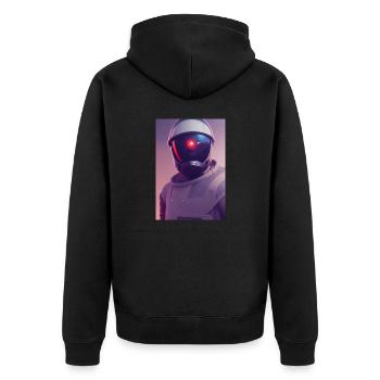 Astronaut Space Future - Unisex Premium Organic Zip Hoodie - black - Back - Nico (187cm)