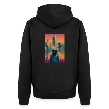 Astronaut Space Future Rocket - Unisex Premium Organic Zip Hoodie - black - Back - Nico (187cm)