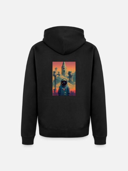 Astronaut Space Future Rocket - Unisex Premium Organic Zip Hoodie - black
