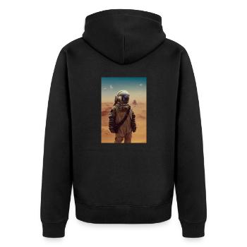 Astronaut Space Future Desert - Unisex Premium Organic Zip Hoodie - black - Back - Nico (187cm)