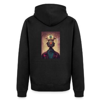 Robot Apocalyptic - Unisex Premium Organic Zip Hoodie - black - Back - Nico (187cm)