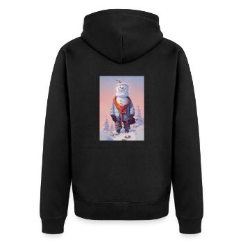 Schneeman Christmas - Unisex Premium Organic Zip Hoodie - black - Back - Nico (187cm)