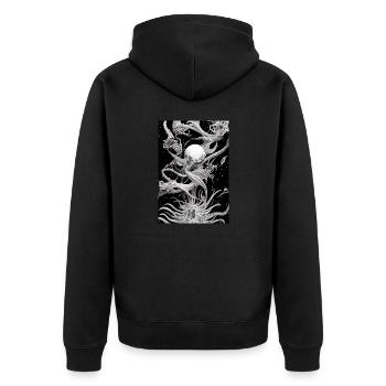 Tatouage Skull Bone Metal Encre Noire - Veste à capuche bio Premium Unisexe - noir - Dos - Nico (187cm)