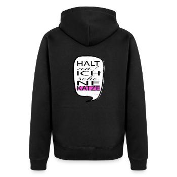 tier perserkatze seekatze humor geschenkidee - Unisex Premium Bio Zip Hoodie - Schwarz - Hinten - Nico (187cm)