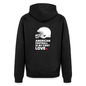 J’adore le football américain élégant - Veste à capuche bio Premium Unisexe - noir - Dos - Nico (187cm)