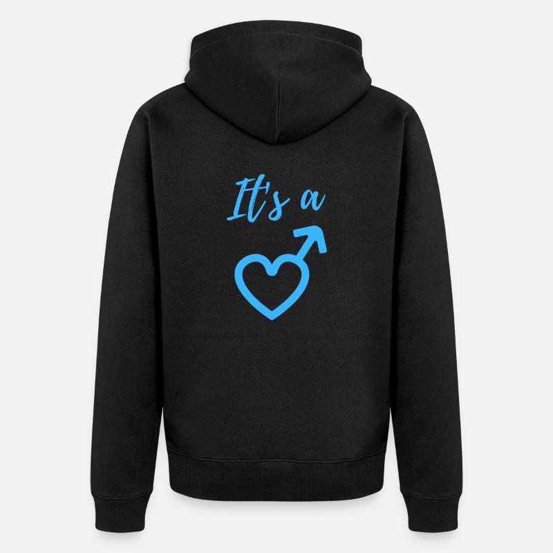 Annonce de bébé - Garçon - Grossesse - Veste à capuche bio Premium Unisexe - noir