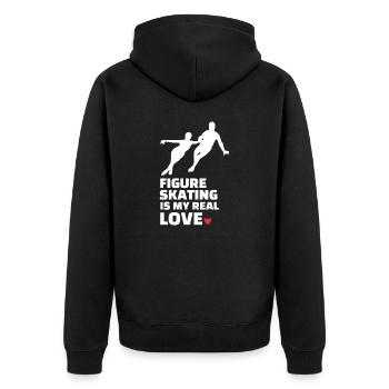 Eiskunstlauf - Unisex Premium Bio Zip Hoodie - Schwarz - Hinten - Nico (187cm)