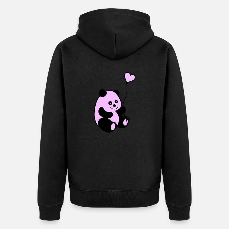 Panda Love - Veste à capuche bio Premium Unisexe - noir