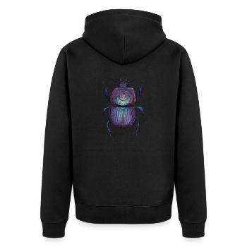 Großer - Riesenkäfer - Unisex Premium Bio Zip Hoodie - Schwarz - Hinten - Nico (187cm)