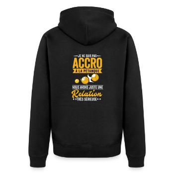 Petanque Cadeau Pétanque Humour Boccia - Veste à capuche bio Premium Unisexe - noir - Dos - Nico (187cm)