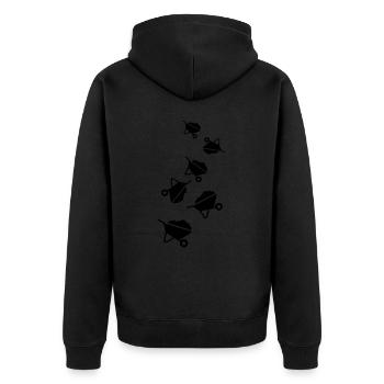 Wheelbarrow Symbol - Unisex Premium Organic Zip Hoodie - black - Back - Nico (187cm)