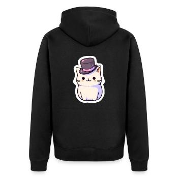 Kätzchen-Liebe - Unisex Premium Bio Zip Hoodie - Schwarz - Hinten - Nico (187cm)