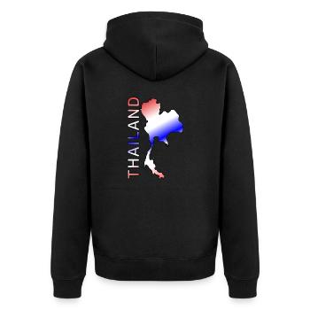 Thailand Map Font - Unisex Premium Organic Zip Hoodie - black - Back - Nico (187cm)