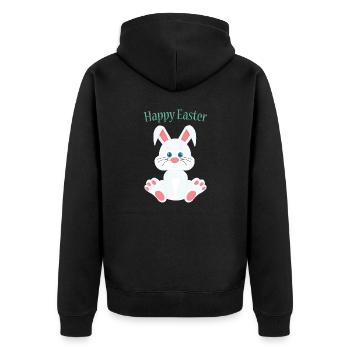 Lapin de Pâques mignon - Veste à capuche bio Premium Unisexe - noir - Dos - Nico (187cm)