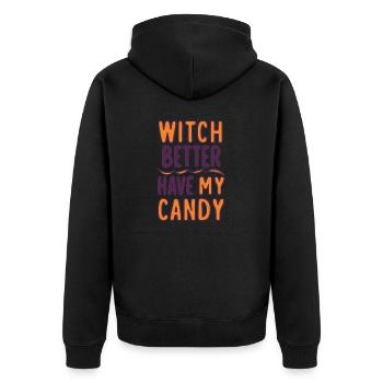 Sorcière mieux avoir mes bonbons - Veste à capuche bio Premium Unisexe - noir - Dos - Nico (187cm)