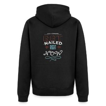 aaron carpenter tshirts birthday carpenter - Unisex Premium Bio Zip Hoodie - Schwarz - Hinten - Nico (187cm)