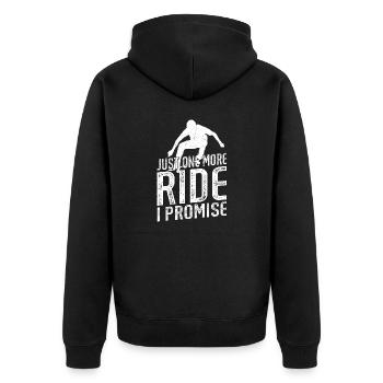 Just One More Ride I Promise Skateboard Skate Skat - Unisex Premium Bio Zip Hoodie - Schwarz - Hinten - Nico (187cm)