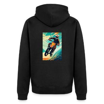 Motocross I - Veste à capuche bio Premium Unisexe - noir - Dos - Nico (187cm)