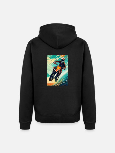 Motocross I - Unisex Premium Organic Zip Hoodie - black