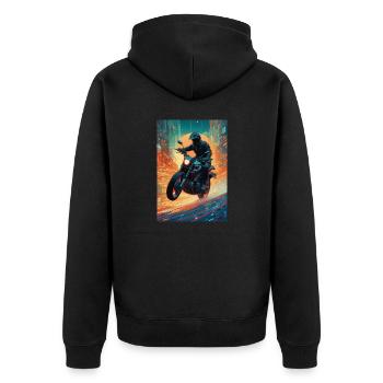 Moto 1 - Veste à capuche bio Premium Unisexe - noir - Dos - Nico (187cm)
