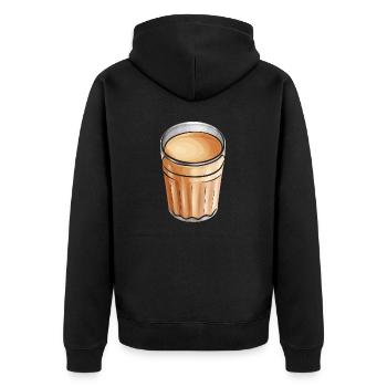 Chai Tee Masala Chai - Unisex Premium Bio Zip Hoodie - Schwarz - Hinten - Nico (187cm)