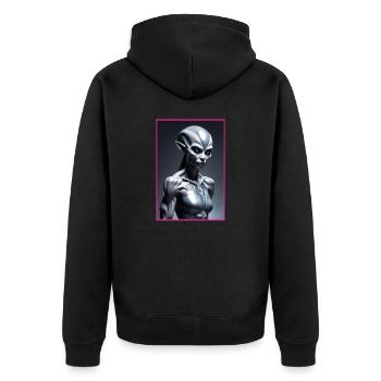 Femme extraterrestre - Veste à capuche bio Premium Unisexe - noir - Dos - Nico (187cm)