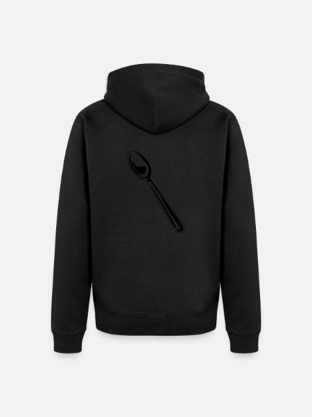 cutlery symbol spoon - Unisex Premium Organic Zip Hoodie - black